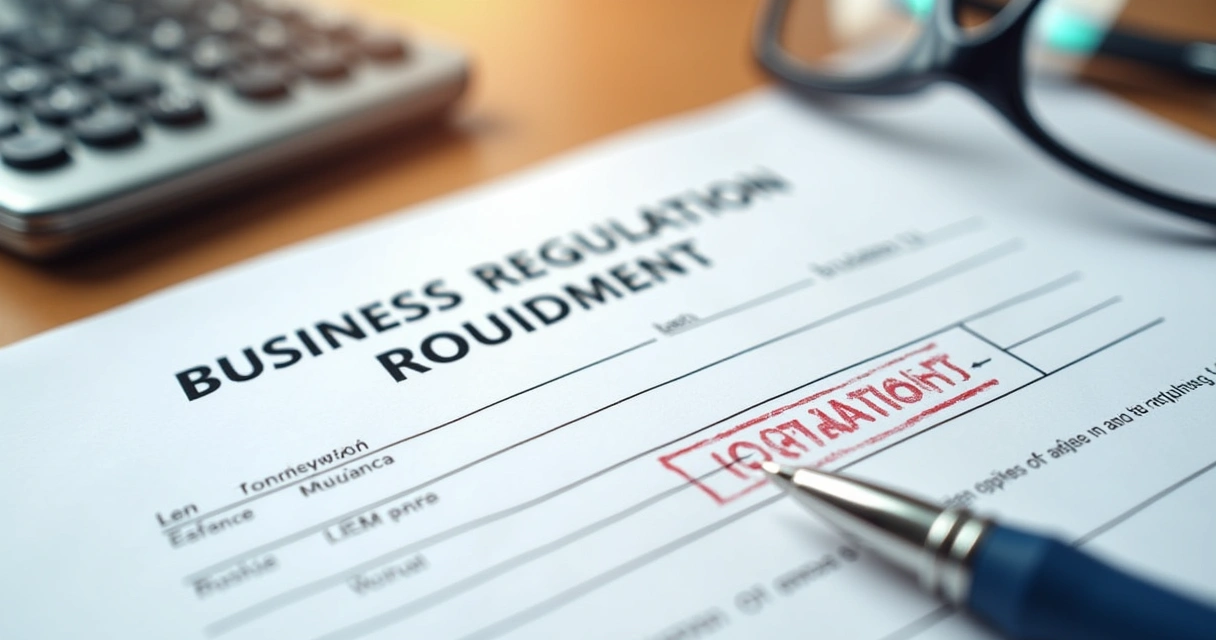 Documentos de registro de empresa e óculos sobre mesa