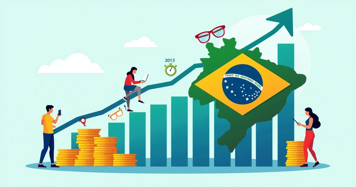Gráfico mostrando crescimento do mercado de óticas no Brasil