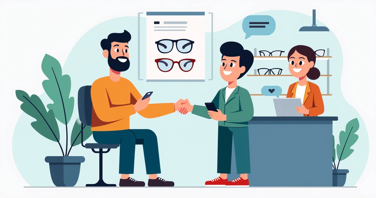 Cliente de ótica compra online e recebe atendimento pessoal 